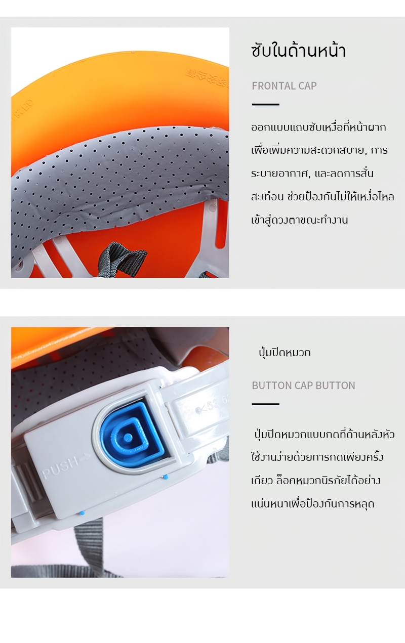 หมวกนิรภัยไฟเบอร์กลาส ABS SAFETY HELMET รุ่น BBM-01