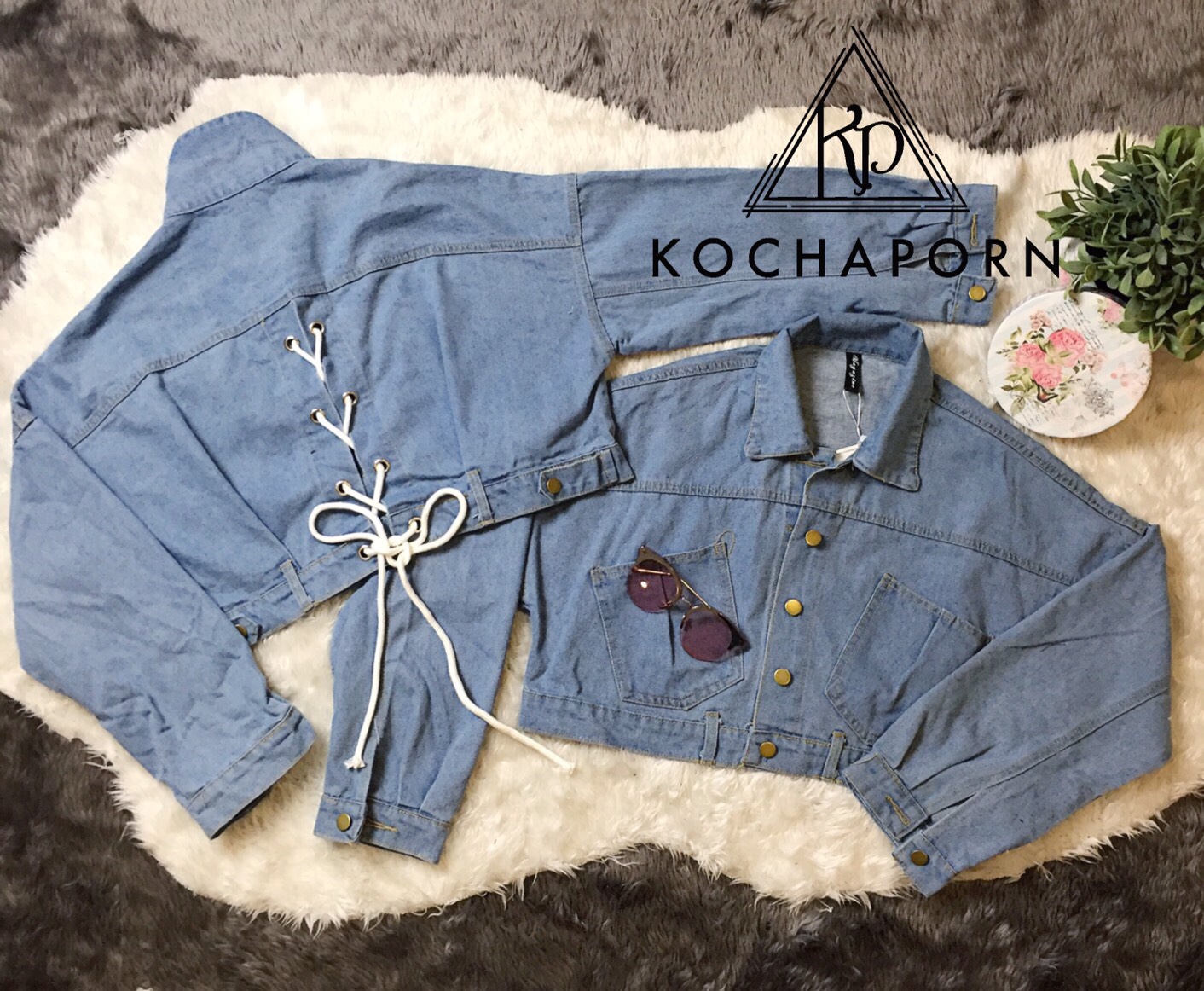 เสื้อยีนส์แขนยาวตัวสั้น