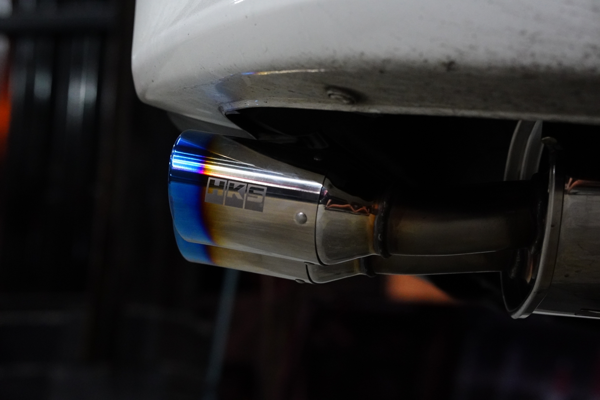 ติดตั้งเสร็จเเล้ว ท่อ HKS TWIN TITANIUM TAIL รหัส ZH005 ใส่ HONDA CIVIC I-VTEC