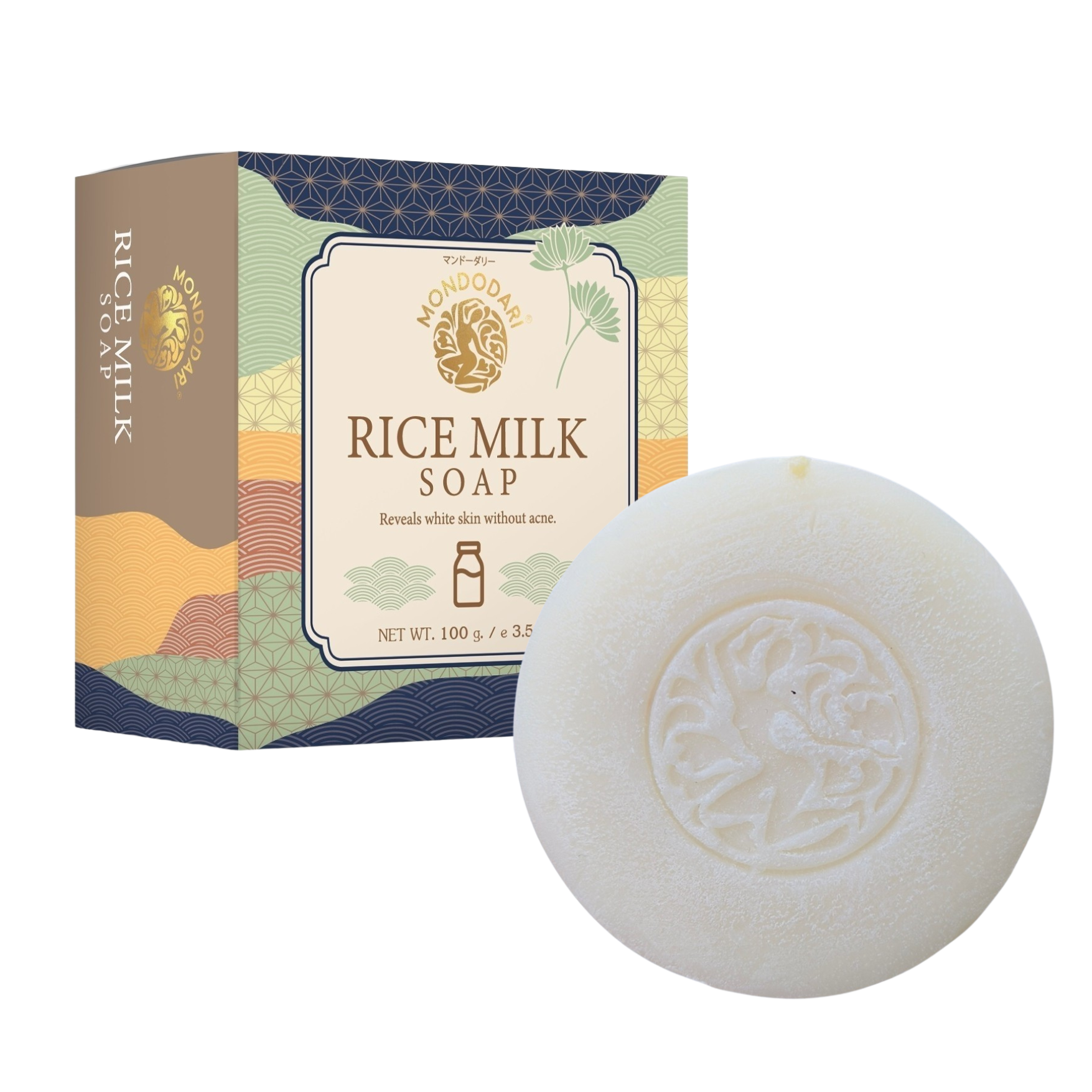 MONDODARI Rice Milk Soap – สบู่น้ำนมข้าวเพื่อผิวนุ่มใส 100 กรัม