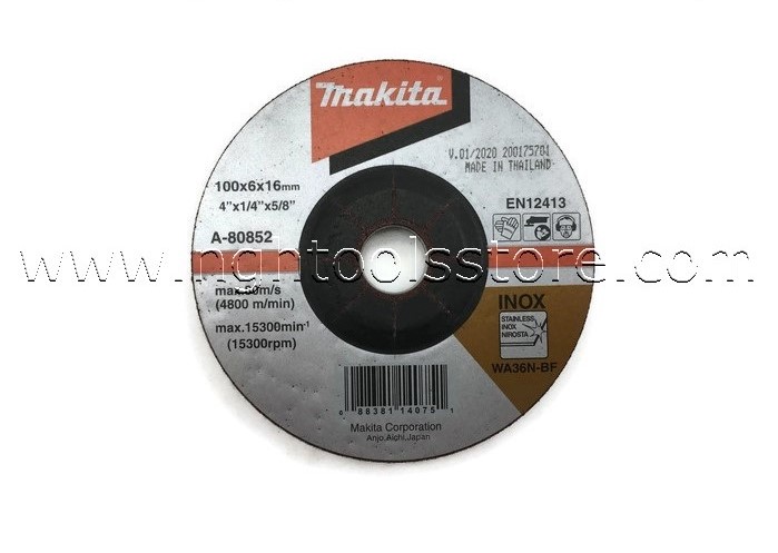 แผ่นเจียร์ ขนาด 4" WA36N สีแดง ขัดสแตนเลส รุ่น B-07288 ยี่ห้อ MAKITA แท้ (สอบถาม)