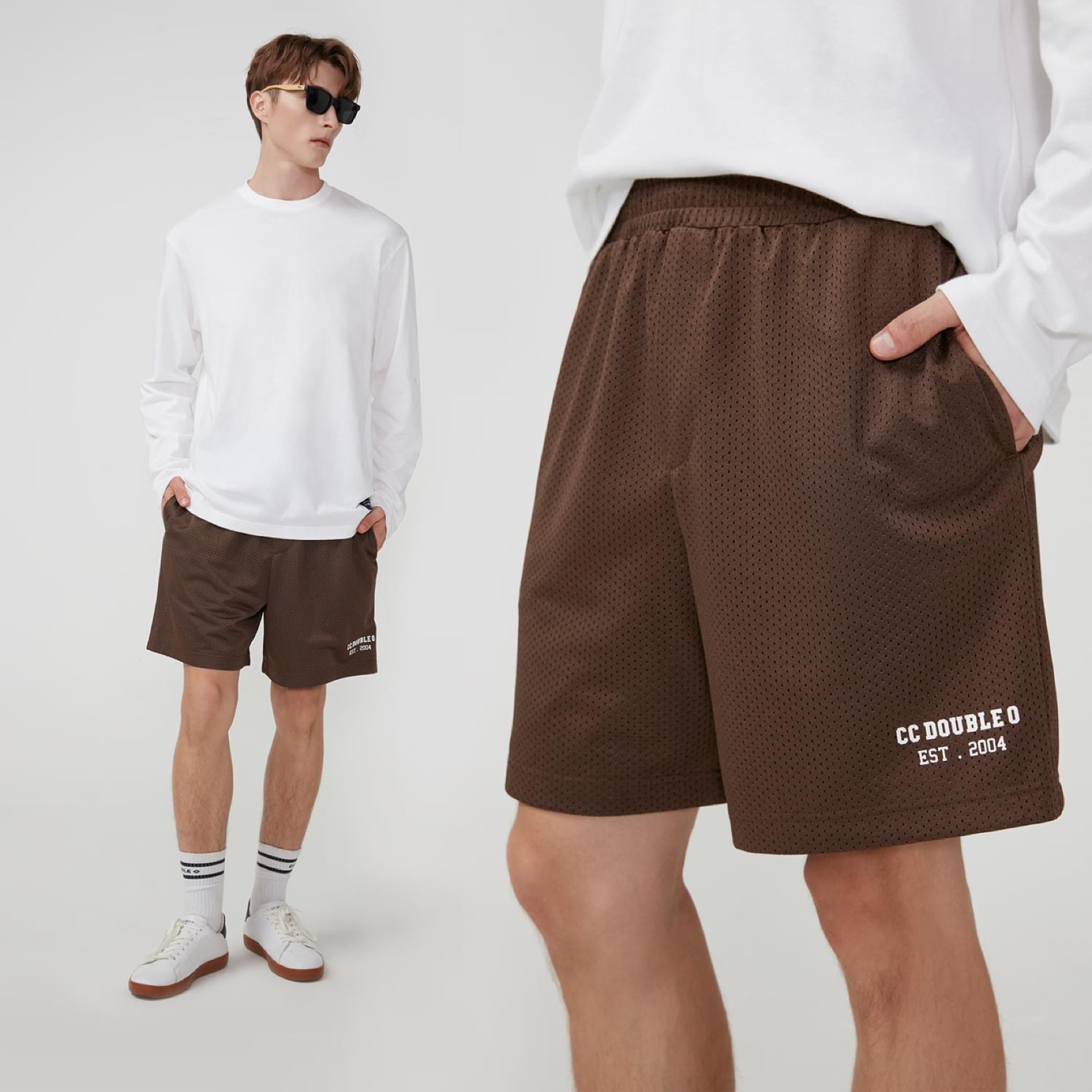 กางเกง CC Double O Mesh Pull On Shorts ‘BROWN’ (S,XL)