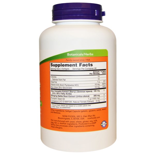 Now Foods, Prostate Support, 180 Softgels