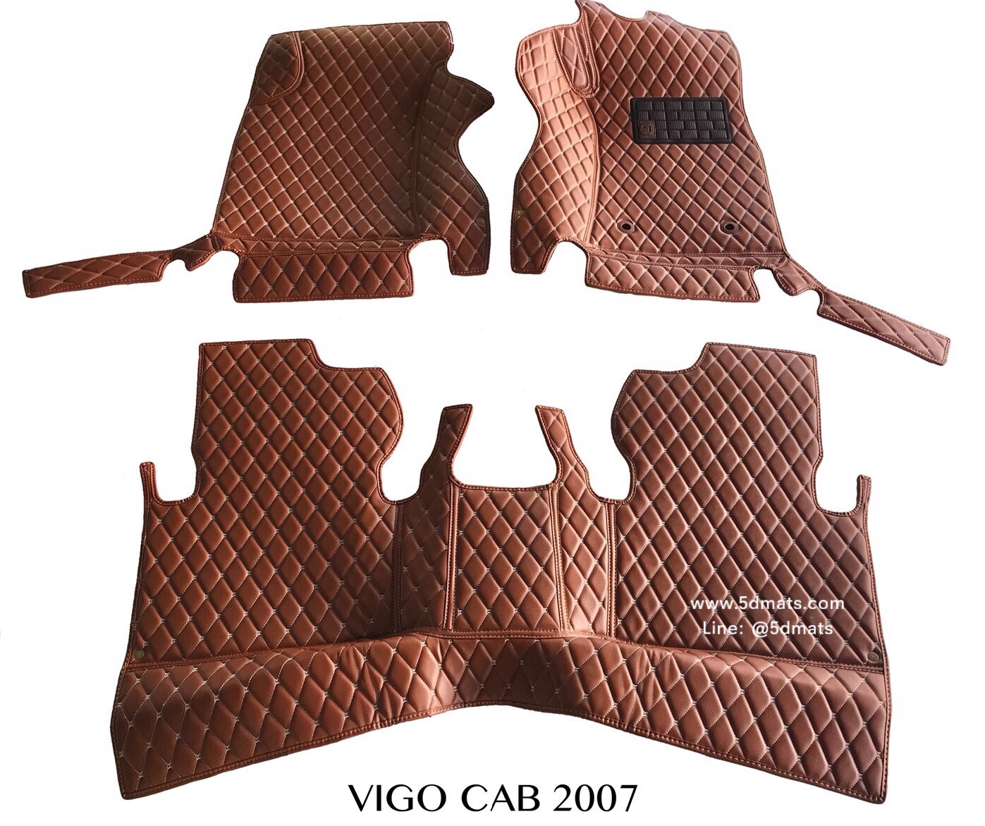 พรมปูพื้นรถยนต์ 6D TOYOTA VIGO CAB พรม6D QJ VIP หนาพิเศษ สีน้ำตาล เต็มคัน