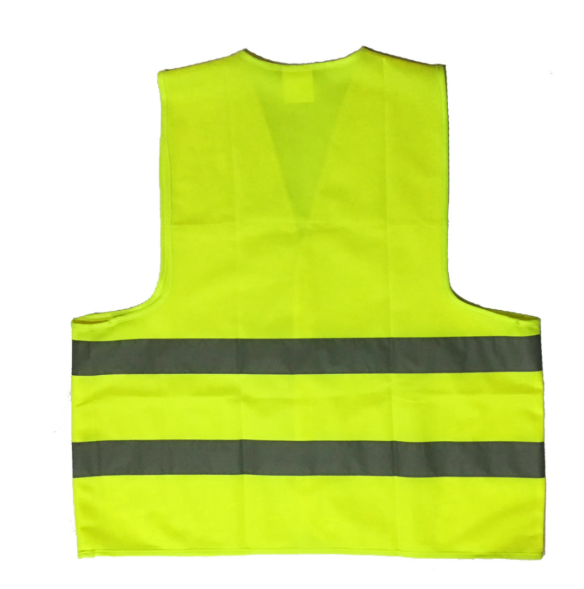 เสื้อกั๊กสะท้อนแสงผ้าโพลีเอสเตอร์ สีเขียวมะนาว