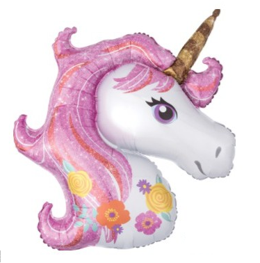 ลูกโป่งฟอยล์หัวยูนิคอร์น สีชมพู / Unicorn Foil Balloon