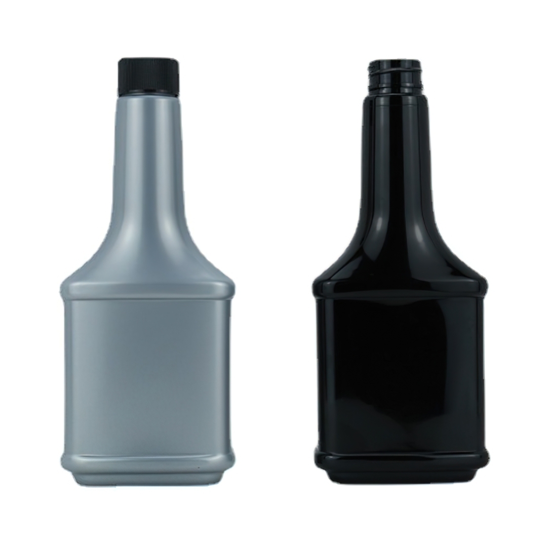 GLP-03 ขวดทรงน้ำมันเกียร์ PET+cap black 380ml (ใช้ใส่กับน้ำดื่มหรือครีมเท่านั้น)