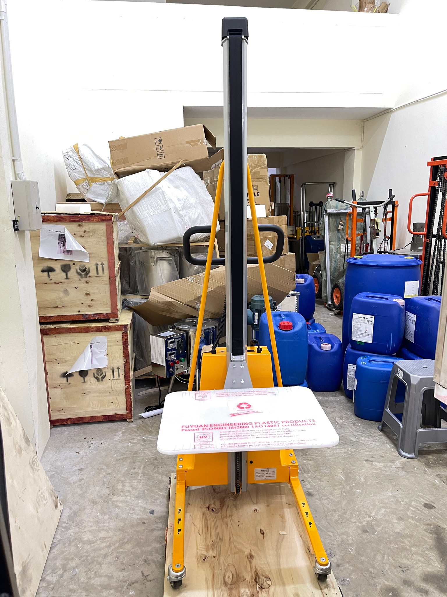 รถเข็นไฟฟ้า mini forklift workstation รถยก stacker ไฟฟ้า รุ่น 100kg/150kg.