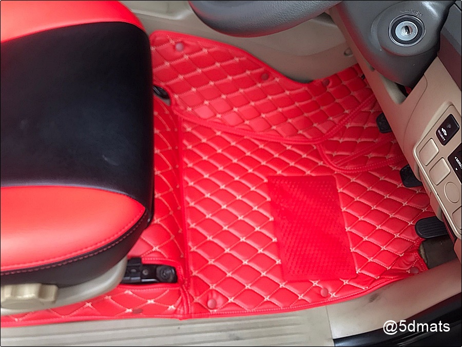 พรมปูพื้นรถยนต์ 6D TOYOTA VIGO CAB พรม6D หนานุ่ม สีแดงสด เต็มคัน