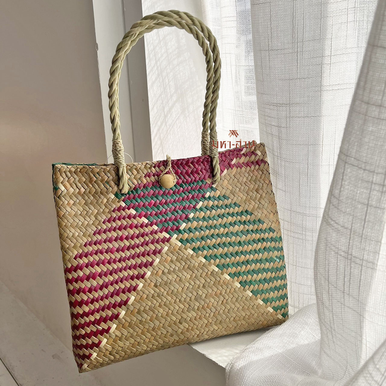 กระเป๋ากระจูด กระเป๋าสาน กระเป๋าแฟชั่น คละสี 🤎🤍