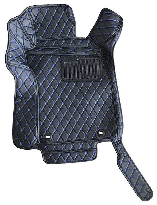 พรมปูพื้นรถยนต์6D MG ZS สีดำด้ายฟ้า เต็มคัน (3ชิ้น) st