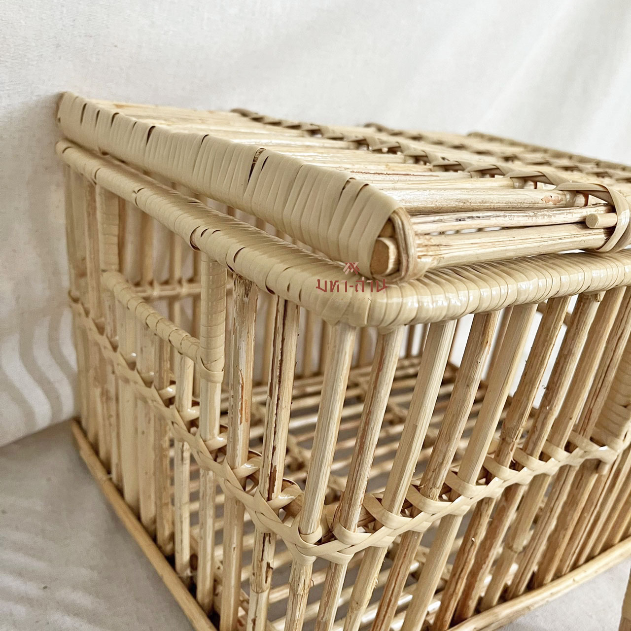 ตะกร้าหวายฝาปิด ตะกร้าใส่ของ ตะกร้ามินิมอล ตะกร้าสัตว์เลี้ยง ตะกร้าท้ายรถ ตะกร้าจักรยาน 🧺