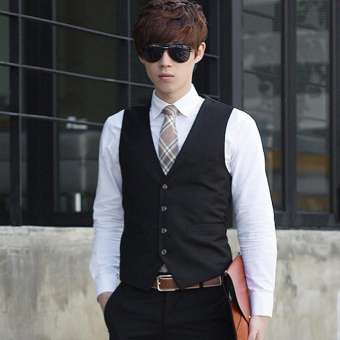 เสื้อกั๊กสไตล์เกาหลีรุ่นใบไม้ผลิใบไม้ร่วงสลิมผู้ชาย