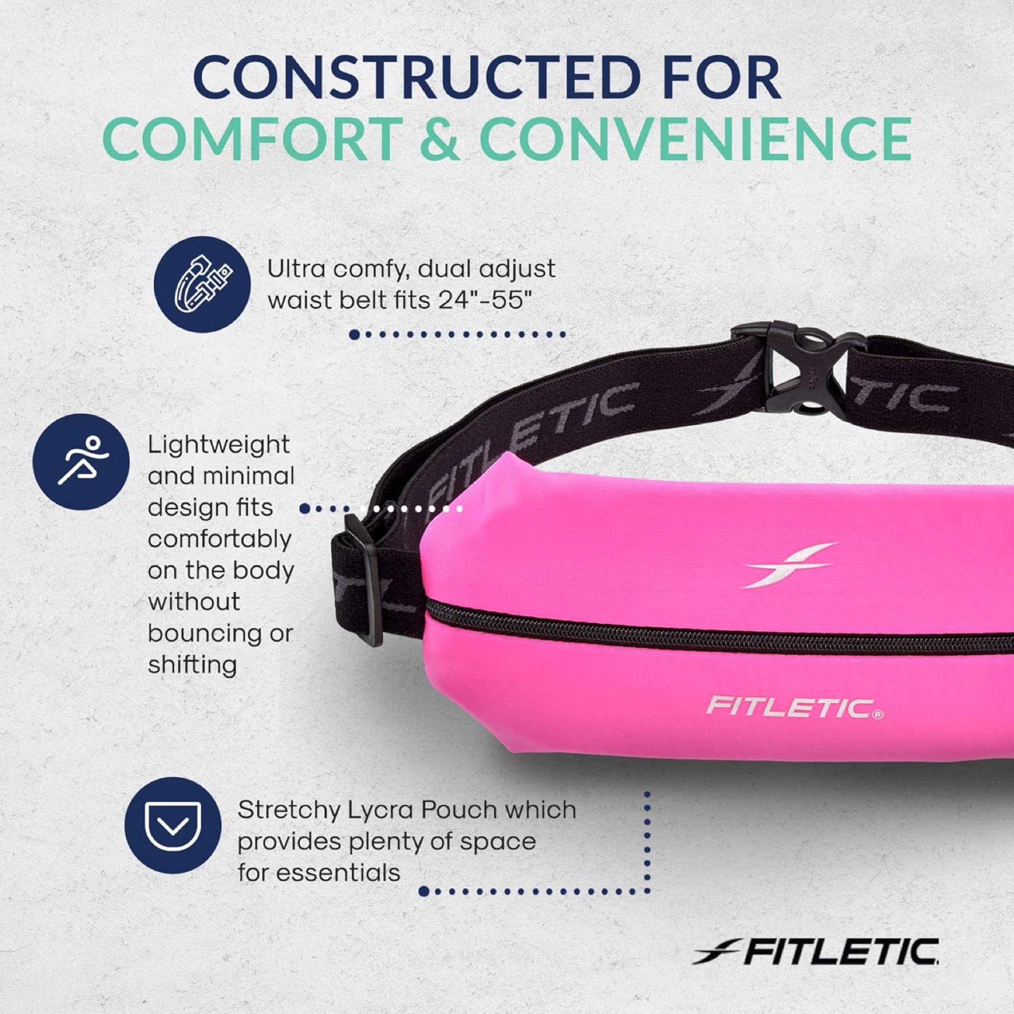 กระเป๋าวิ่ง Fitletic Mini Running Waist Bag ‘Pink’