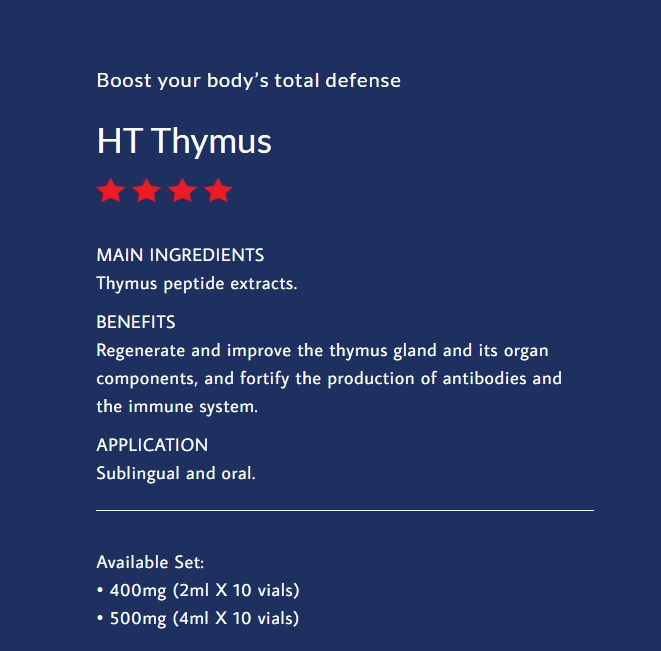 MF+ Thymus HT 500mg (PURE) (Swiss) Immune-Boosting Properties By Providing Support And Enhancement To The Thymus Gland ขนาดบรรจุ 4ml x 10 Vials