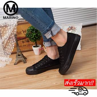 Marino รองเท้านักเรียน รองเท้าผ้าใบนักเรียน รองเท้าผ้าใบผู้หญิง No.A007 - สีดำ