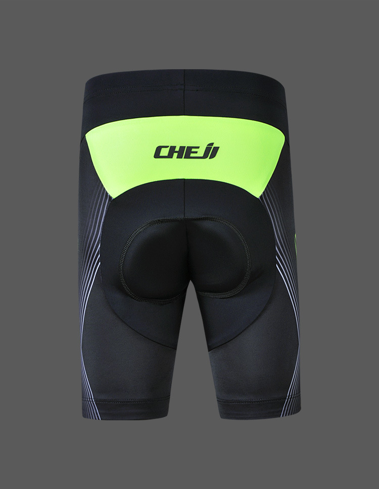 ชุดจักรยานเด็กแขนสั้นขาสั้น CheJi (02) สีเขียวดำ