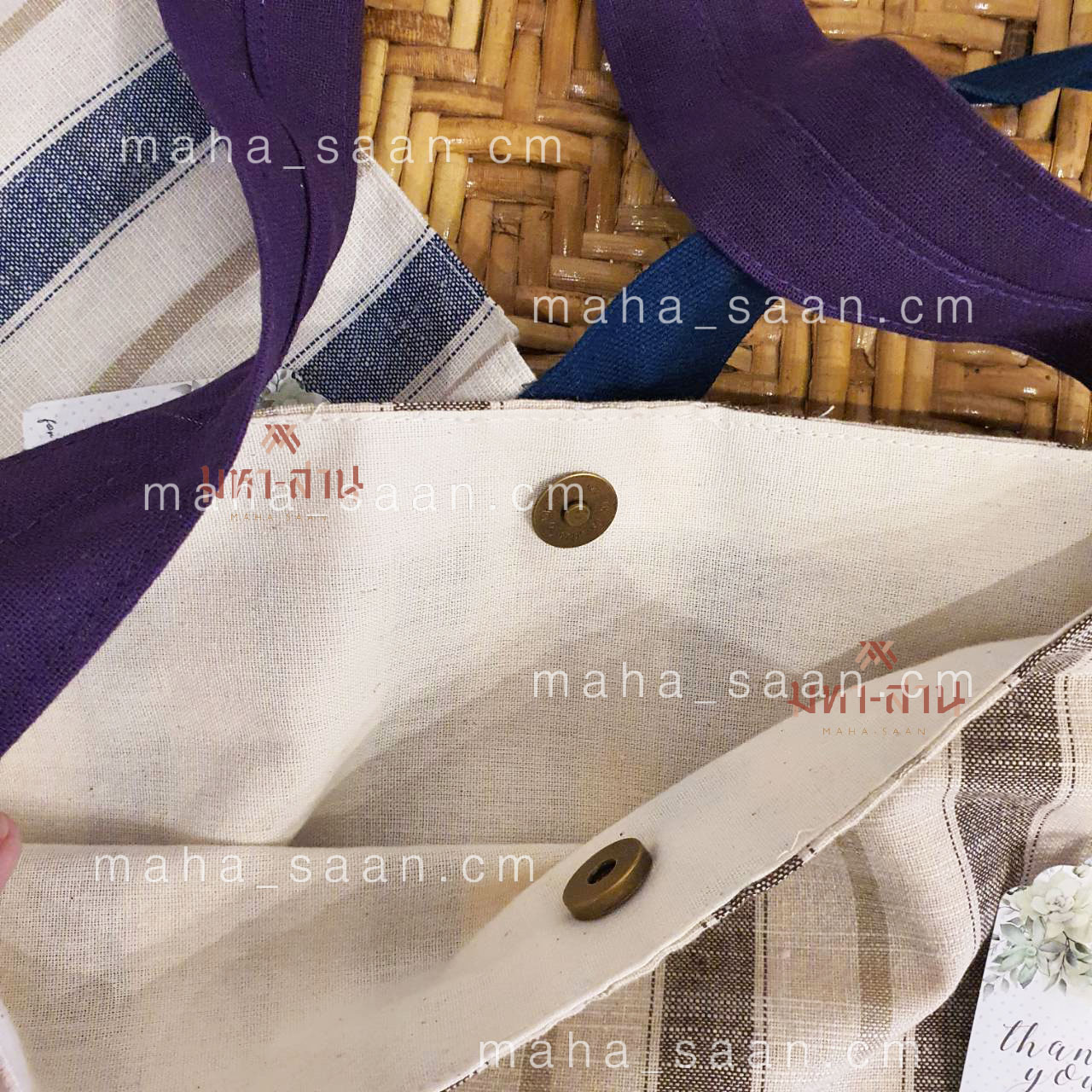 กระเป๋าผ้า สะพายไหล่ จุของได้เยอะ คละแบบ 🥐