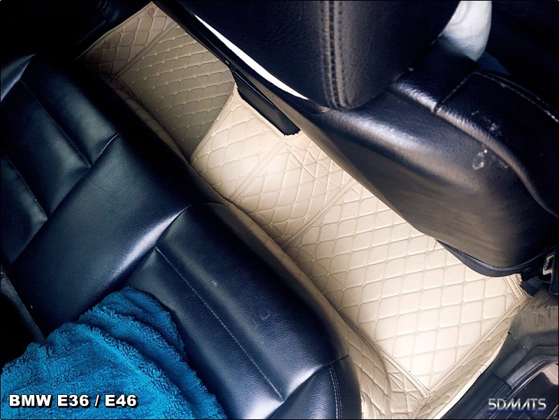 พรมปูพื้นรถยนต์6D BMW E36 , BMW E46 สีครีม เต็มคัน (3ชิ้น) st