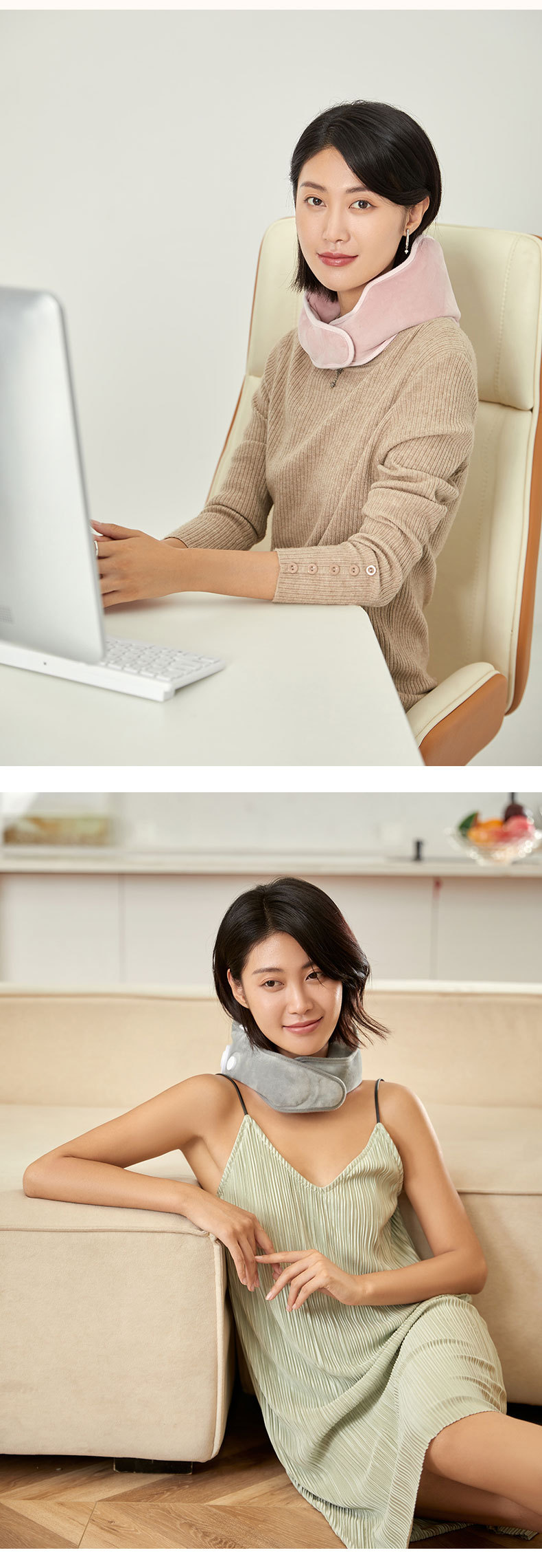 หมอนรองคอ บ่า ประคบร้อน ถุงน้ำร้อน ชาร์ทไฟฟ้า พร้อม สมุนไพร MOXA และ หินเจอร์เมเนียม สำหรับโรคออฟฟิศซินโดรม