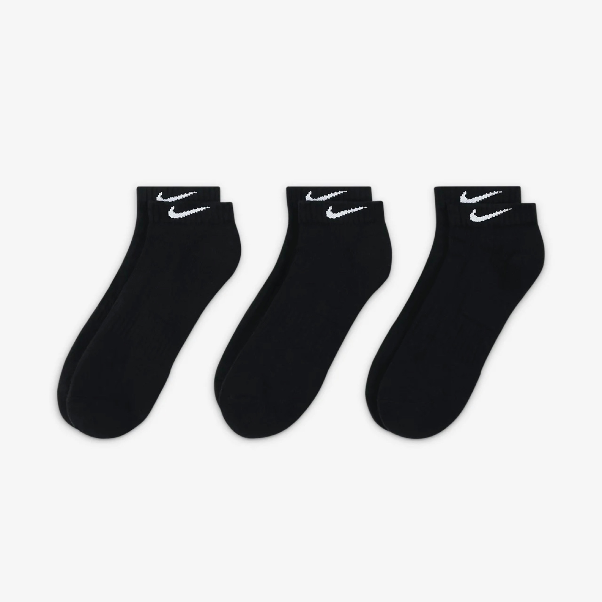 ถุงเท้า Nike EveryDay Cushioned Ankle Socks ‘Black’ #แพค3คู่ (M,L)