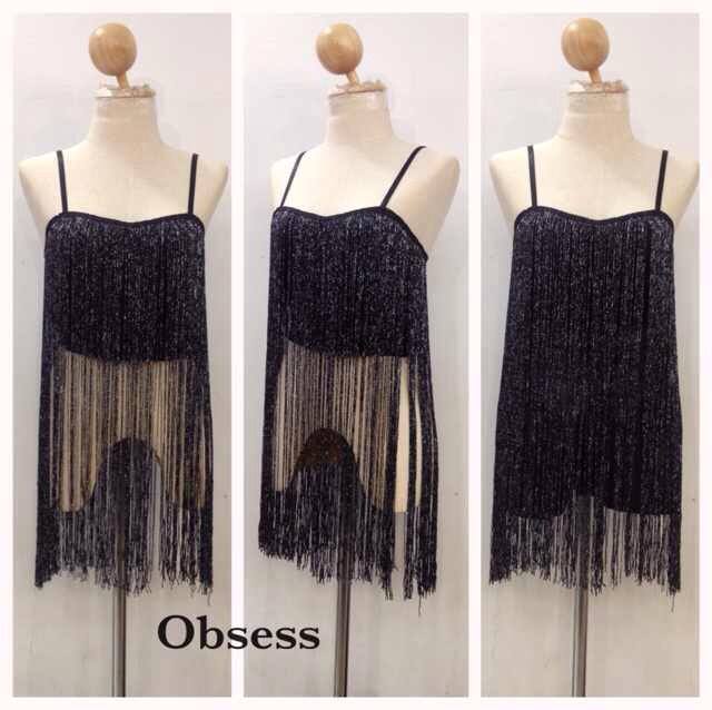 เสื้อสายเดี่ยวพู่กลิตเตอร์