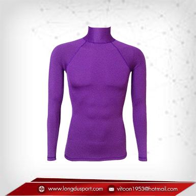 Bodyfit / Baselayer เสื้อรัดรูป คอตั้งแขนยาว สีม่วง darkorchid