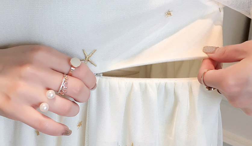 ชุดคนท้อง ให้นม รุ่นStar สีครีม