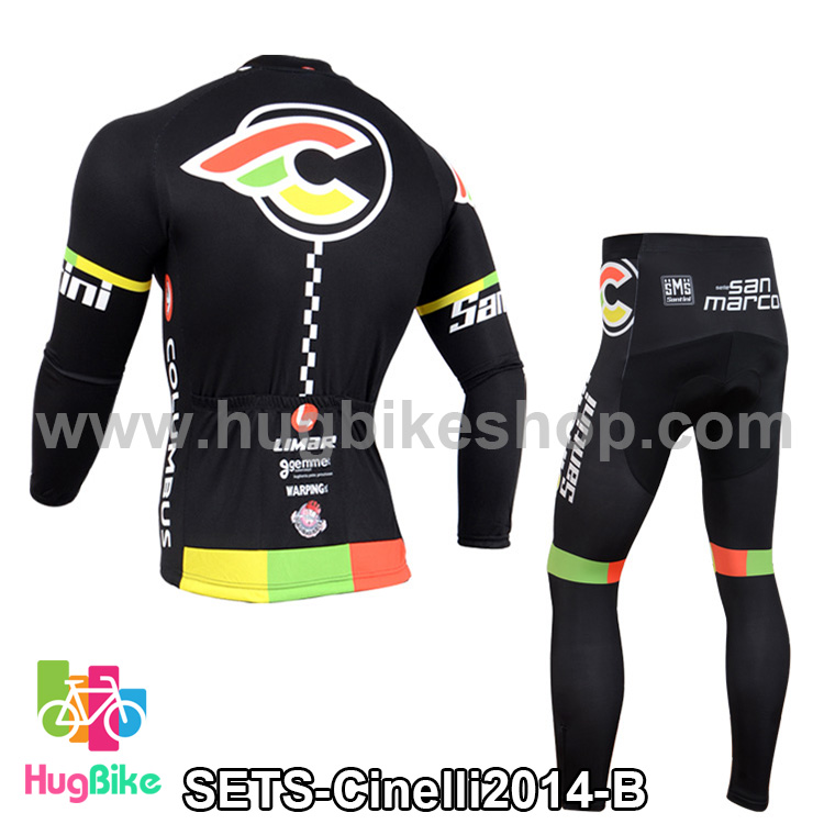 ชุดจักรยานแขนยาวทีม Cinelli 14 (01) สีดำ