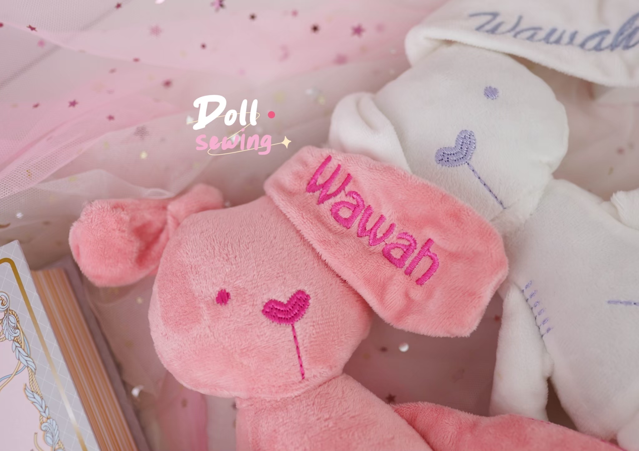 ตุ๊กตากระต่ายพร้อมปักชื่อ 