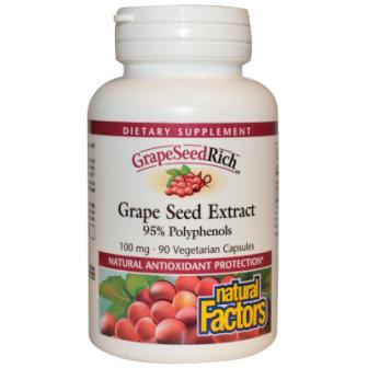 Natural Factors, GrapeSeedRich, Grape Seed Extract, 100 mg, 90 Veggie Cap