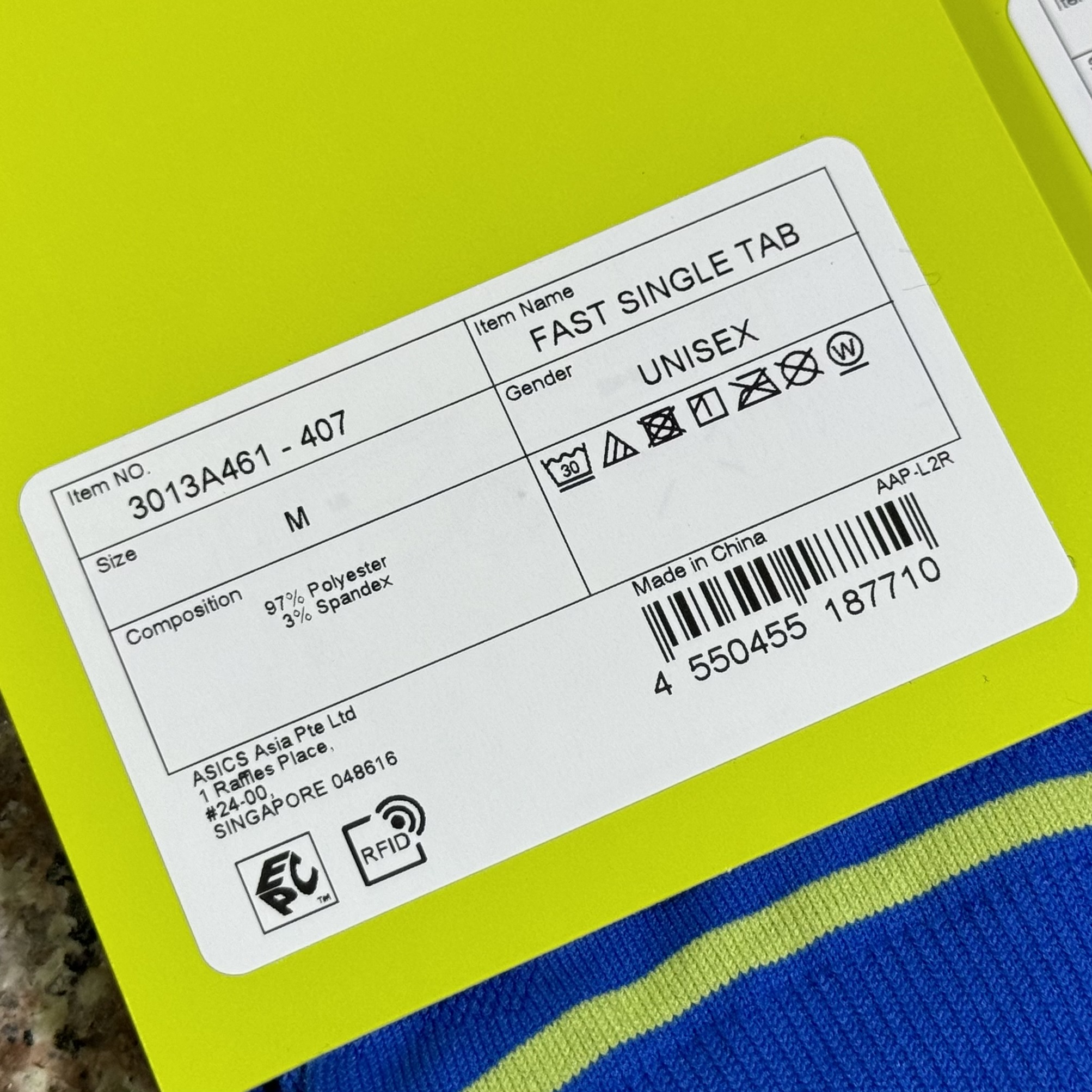 ถุงเท้าวิ่ง ASICS Fast Single Tab Running Socks ‘BLUE’ (M,L)