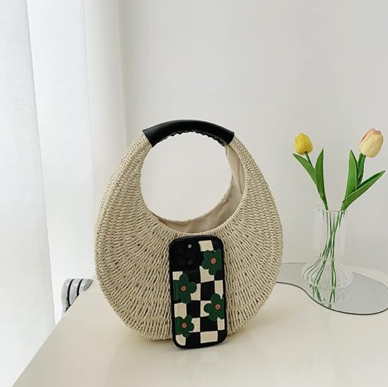 กระเป๋าสานถือ ทรงโค้ง คล้องแขน เรียบง่าย สไตล์ใหม่ 🍯