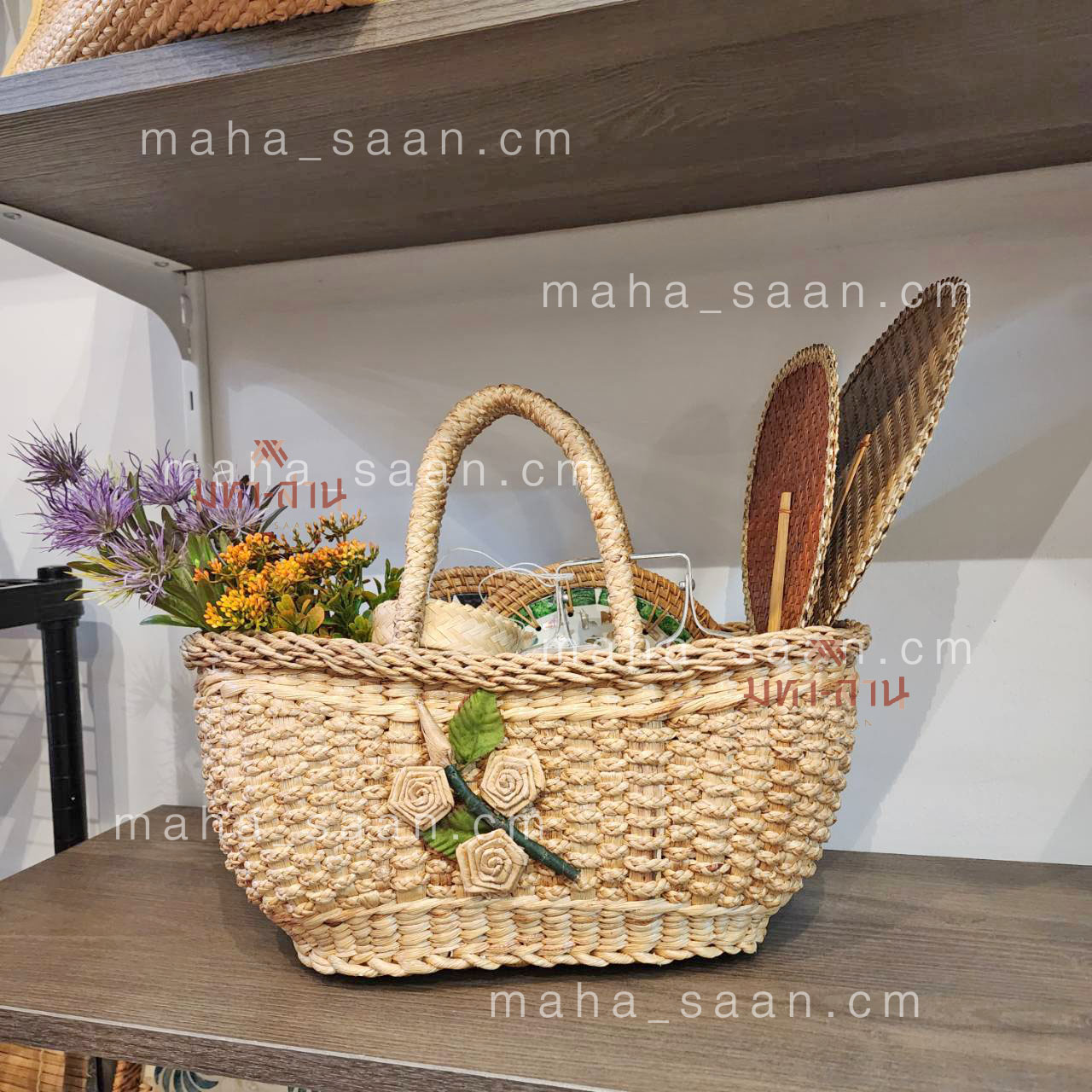 กระเป๋าสานผักตบชวา ตะกร้าสาน สีธรรมชาติ Basket bag 🍃