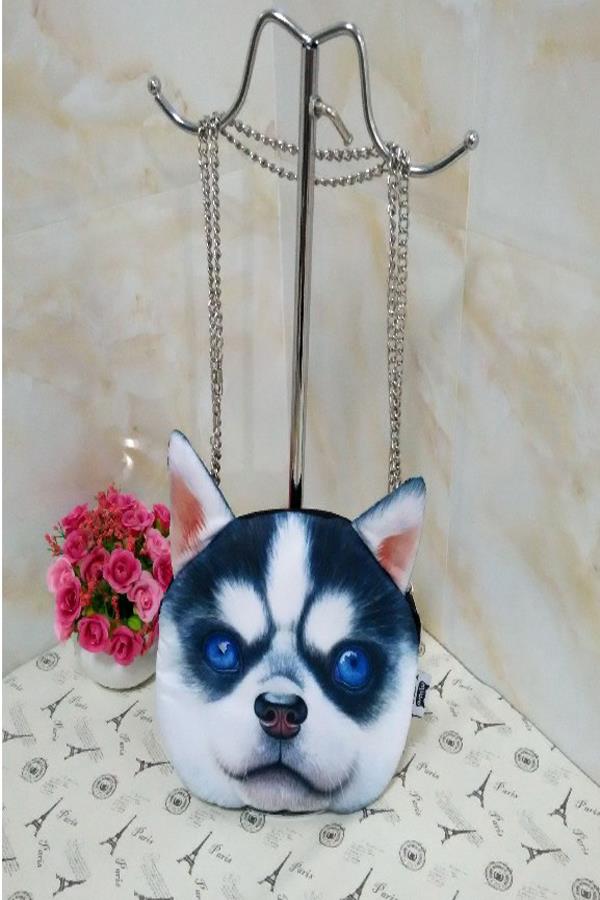 กระเป๋าสายโซ่ พิมพ์ลายหน้าหมา 3D