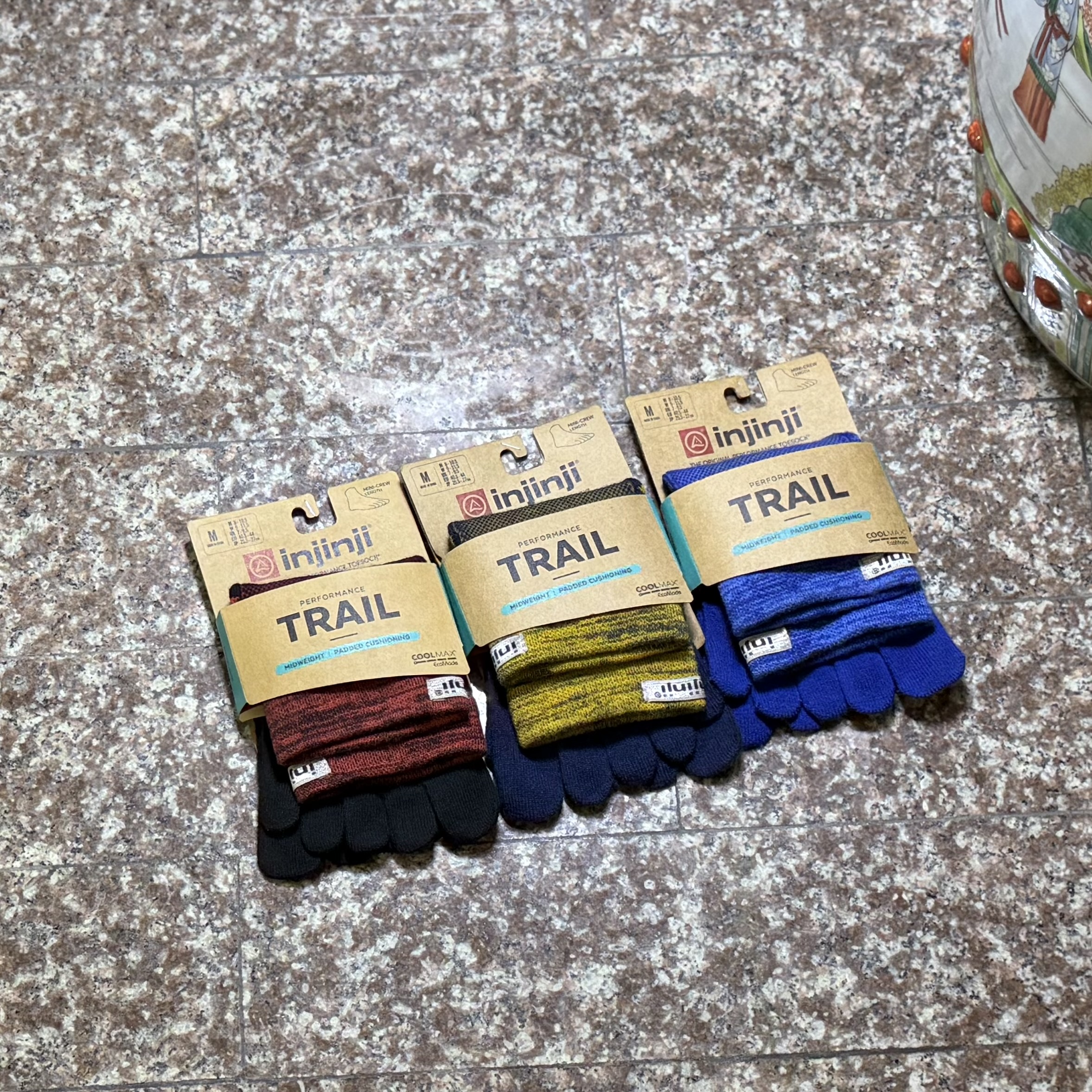 ถุงเท้าวิ่ง Injinji Trail Ankle Running Socks ‘3สี‘ (M)