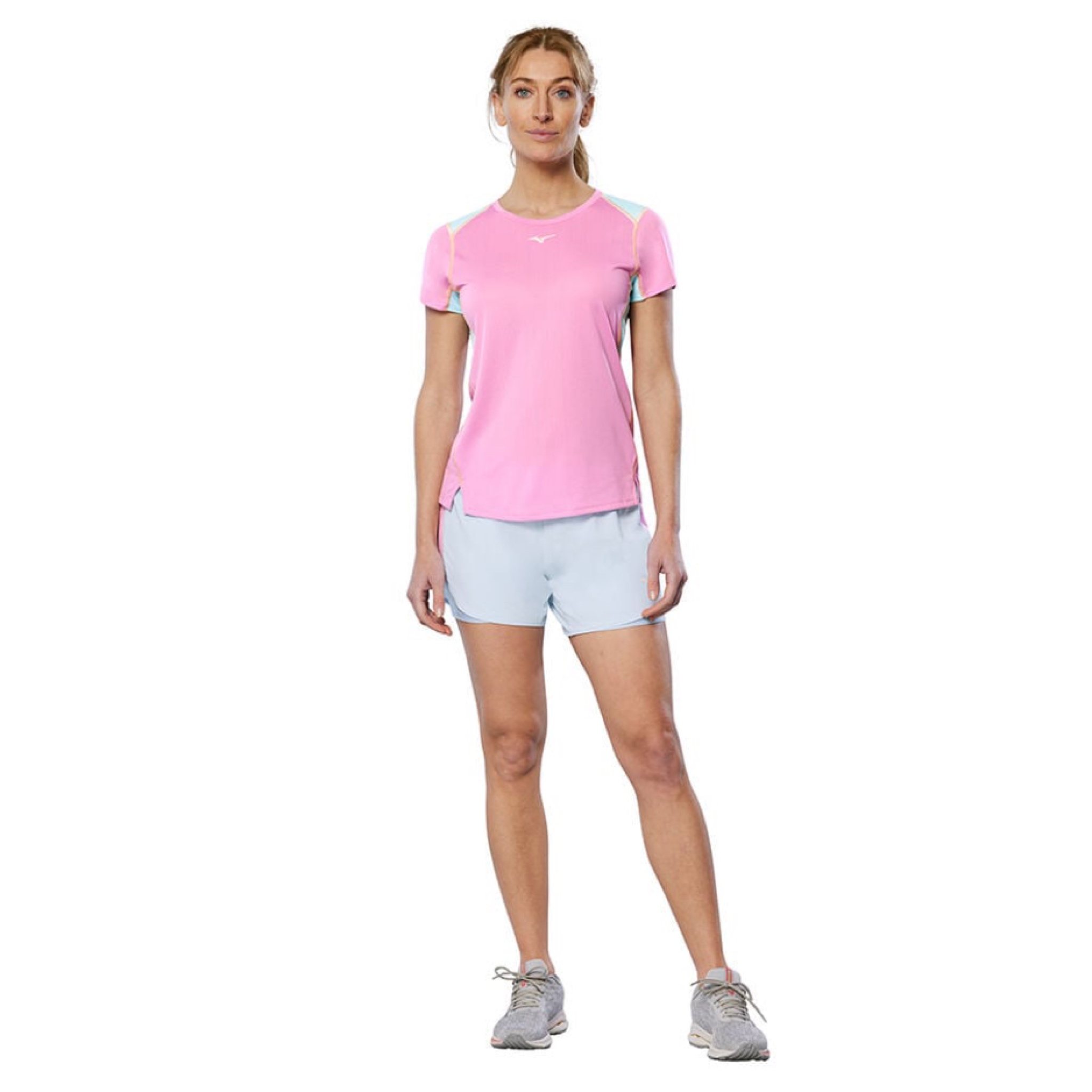 กางเกงวิ่ง Mizuno 2in1 4.5” Running Shorts Women ‘Halogen Blue’ (S,M,L)