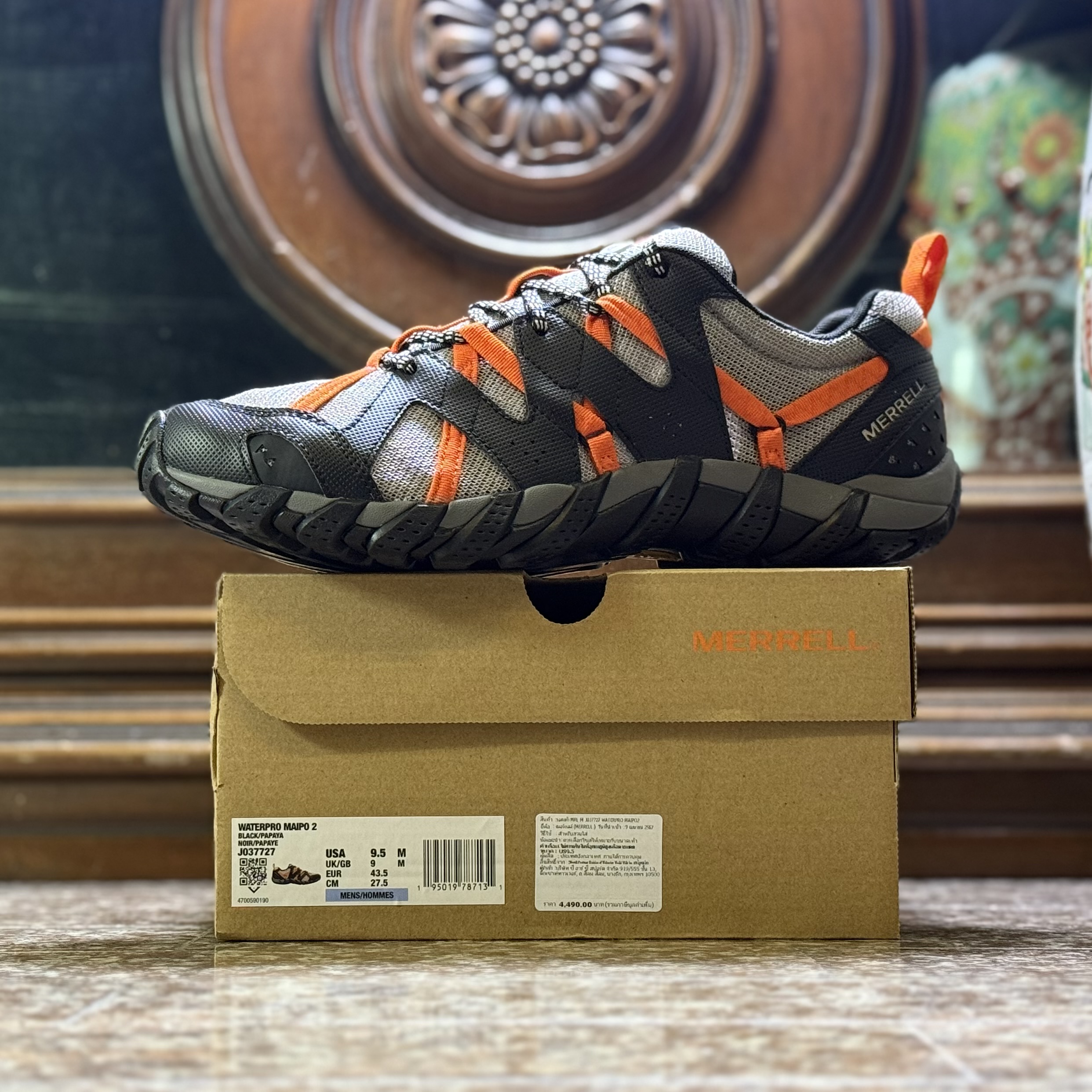 รองเท้าวิ่งเทรล Merrell WaterPRO Maipo 2 ‘Black/Papaya’ (M9/11US)