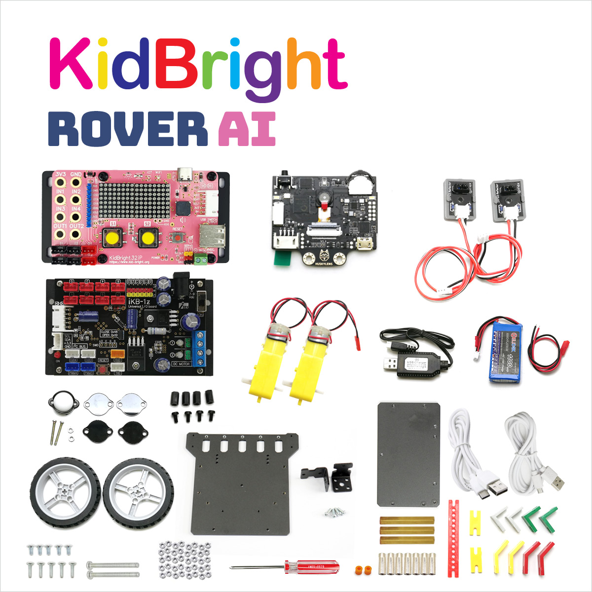 ชุดฝึกการเขียนโปรแกรมควบคุมหุ่นยนต์ปัญญาประดิษฐ์เบื้องต้น รุ่น KidBright Rover Ai KidBright Rover Ai