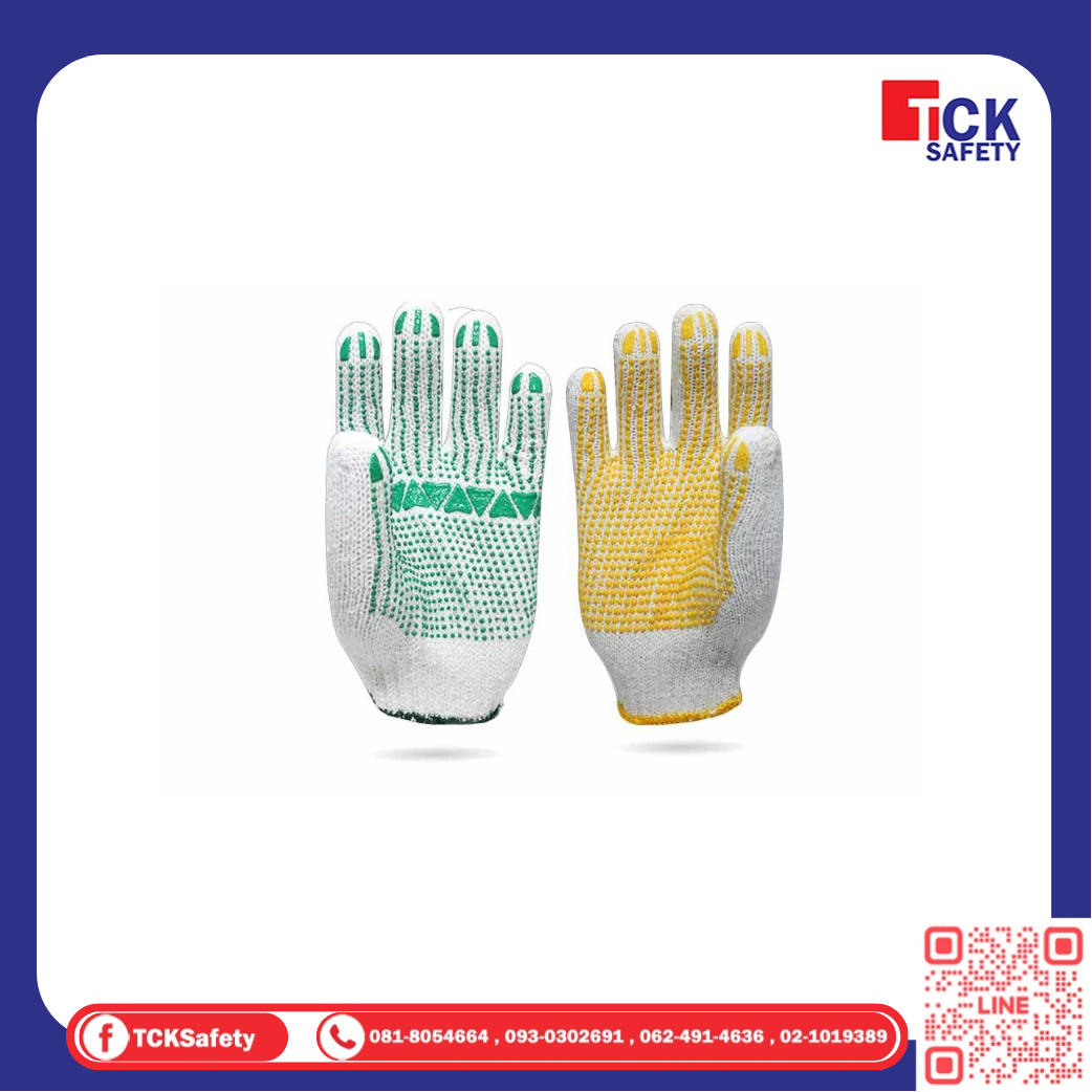ถุงมือถัก รุ่น แฮนดี้ กาโต้ดอท HANEDY KATO PVC DOT