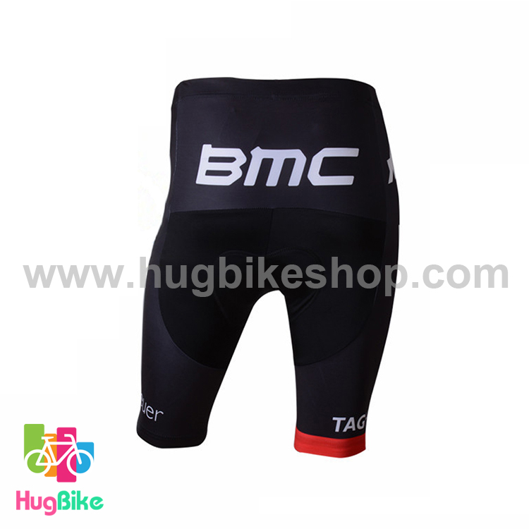 กางเกงจักรยานขาสั้นทีม BMC 17 (01) สีแดงดำ