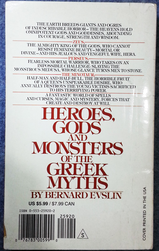 นิยาย Heroes Gods and Monster of The Greek Myths - Bernard Eslin