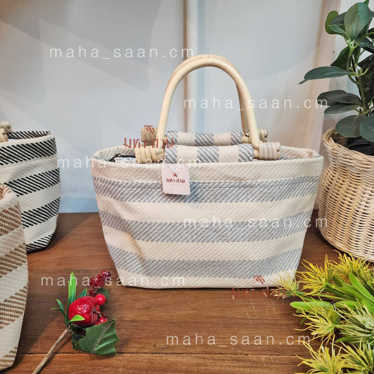 กระเป๋าผ้า หูหวาย คละแบบ สั่งผลิตติดแบรนด์ลูกค้าได้ 🎁