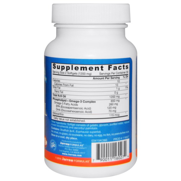 Jarrow Formulas, Krill Oil, 60 Softgels