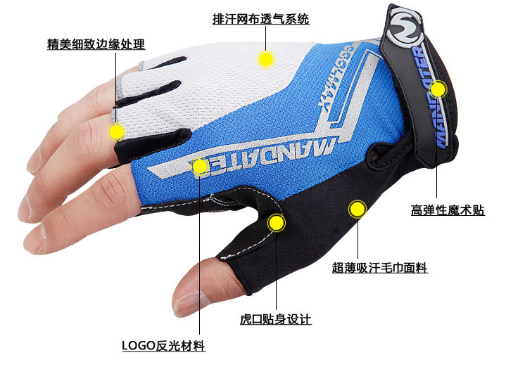 ถุงมือจักรยานครึ่งนิ้ว รุ่น Mandater