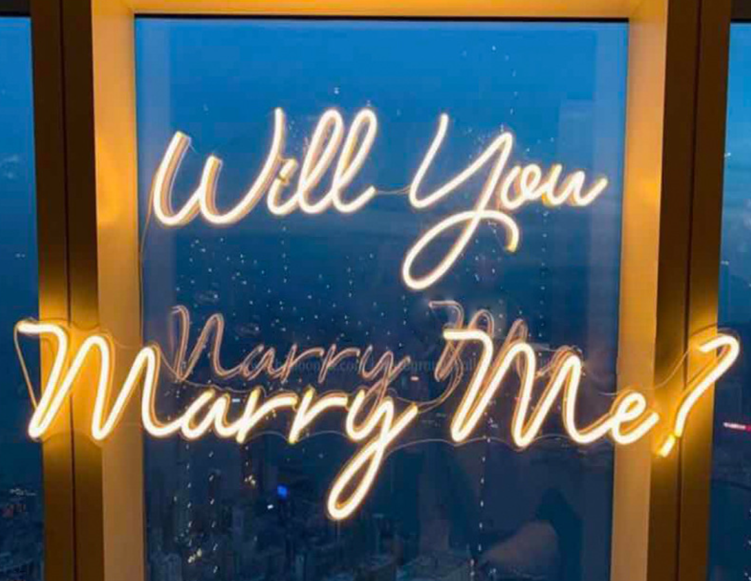 เช่าป้ายไฟ will you marry me?