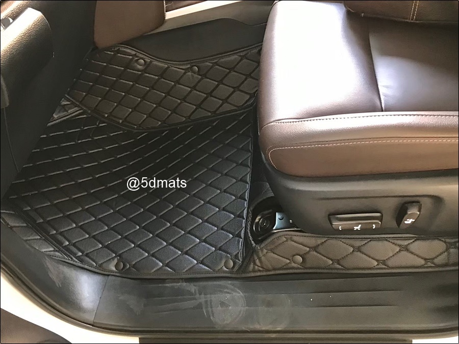 พรมปูพื้นรถยนต์6D TOYOTA FORTUNER LEGENDER 2020 พรม6D หนังpvcแท้ สีดำด้ายดำ เต็มคัน st
