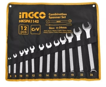 INGCO HKSPA1142ประแจแหวนข้างปากตาย12ชิ้น6-24MM INGCO