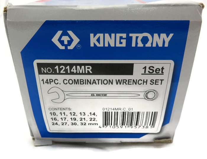 ประแจแหวนข้างปากตายชุด 14ตัว (1214MR) ยี่ห้อ KING TONY