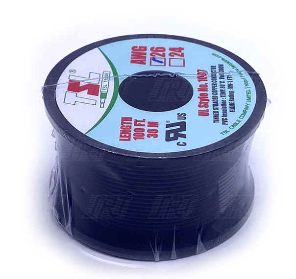 สายไฟอ่อน UL1007 ความยาวม้วนละ 100 ฟุต AWGขนาดต่างๆ (Standard Wire)